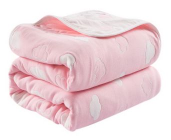 Six-layer Gauze Towel Cotton Blanket Autumn Childrens Baby Napping Blanket, Pink