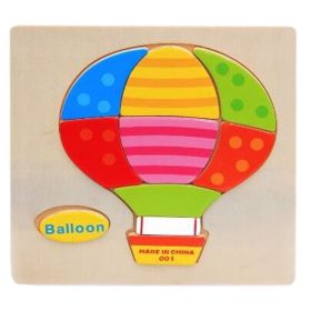 Children's Educational Toys World Wooden 3D Three-dimensional Jigsaw Baby Puzzle Toys, hot air ballo