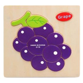 Children's Educational Toys World Wooden 3D Three-dimensional Jigsaw Baby Puzzle Toys, Grapes