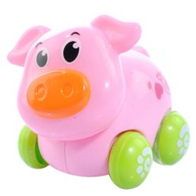 Set of 2 Wind-up Cute Pig Car Toy for Baby/Kids(Multicolor)