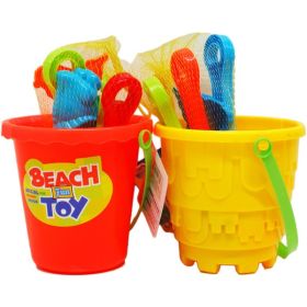 5" Assorted Color Beach Bucket with Accessories Case Pack 48