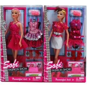 12" Assorted Bendable Sofi Fashion Doll Play Set Case Pack 36