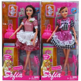 12" Assorted Bendable Sofia Fashion Doll Play Set Case Pack 36