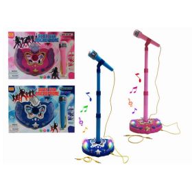 Musical B/O Microphone withstand ( Pink &amp; Blue ) Case Pack 24