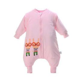 Thick Baby Bunting Bag 4 Seasons Detachable Sleeve Baby Sleep Bag,Pink XL