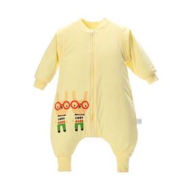 Thick Baby Bunting Bag 4 Seasons Detachable Sleeve Baby Sleep Bag,Yellow XL