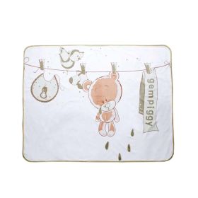 [90*120cm] Cute Bear Waterproof Reusable Pads Baby Crib Sheets, H