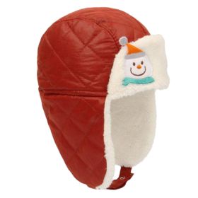 Winter Baby Kids Warm Earmuffs Hats Comfortable Cotton Inner Caps Best Gift-Deep Red