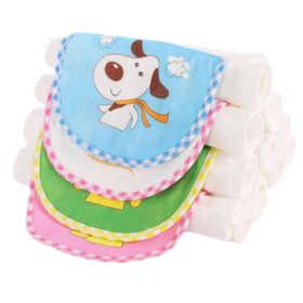 10PCS Cotton Baby Sweat Absorbent Towel Khaki Sweat Pads Bibs Random Pattern-A01