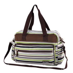 Smart Big Capacity Functional Diaper Bags For Mummy  Strips Green (42*31*15cm)
