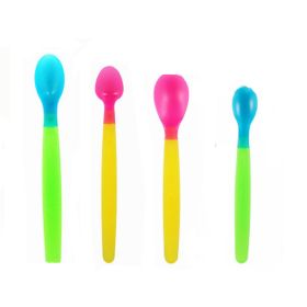 Color thermal spoon/Infant Feeding Silicone Spoons set, 4 Count