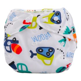 Summer Grid Baby Cloth Diaper Cover Adjustable Size Sedan Car Pattern