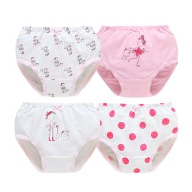 Set of 4 Children's Underwear Lovely Cotton Little Girl's Panties, Height 100-110cm, A