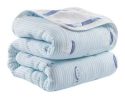 Six-layer Gauze Towel Cotton Blanket Autumn Childrens Nap Blanket, Blue Sailboat