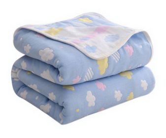 Six-layer Gauze Towel Cotton Blanket Autumn Childrens Nap Blanket, Colored Cloud
