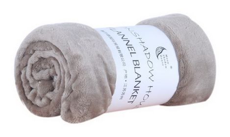 Coral Fleece Blanket Thicken Winter Sofa Quilt Children Nap Blanket, Light Khaki