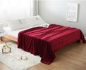 Coral Fleece Blanket Thicken Winter Sofa Quilt Children's Nap Blankets, Wine Red