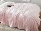Coral Fleece Blanket Thicken Winter Sofa Quilt Childrens Nap Blanket, Light Pink