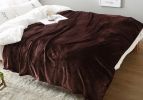 Coral Fleece Blanket Thicken Winter Sofa Quilt Children Nap Blanket Coffee Color