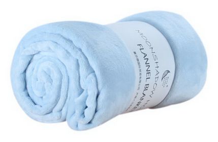 Coral Fleece Blanket Thicken Winter Sofa Quilt Childrens Nap Blanket, Light Blue