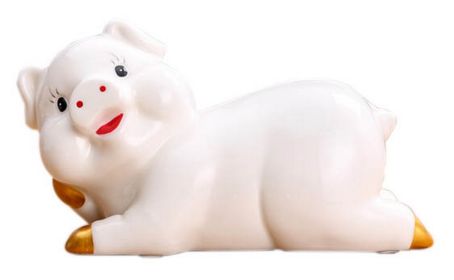 Cute Pig Piggy Bank Personalized Ceramic Kids Piggy Bank Keepsake 22.5x11x13.5cm